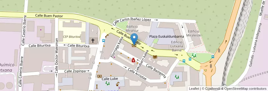 Mapa de ubicacion de Kutxabank en Spanje, Baskenland, Biskaje, Bilboaldea, Barakaldo.