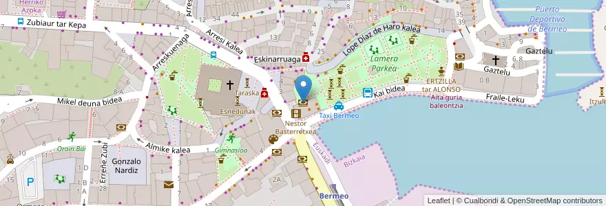 Mapa de ubicacion de Kutxabank en İspanya, Bask Bölgesi, Bizkaia, Busturialdea-Urdaibai, Bermeo.
