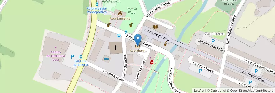 Mapa de ubicacion de Kutxabank en İspanya, Bask Bölgesi, Bizkaia, Bilboaldea, Erandio.