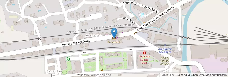 Mapa de ubicacion de Kutxabank en 스페인, Euskadi, Bizkaia, Enkarterri, Zalla.