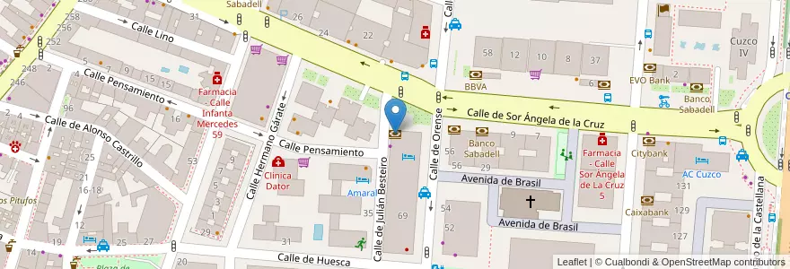 Mapa de ubicacion de kutxabank en إسبانيا, منطقة مدريد, منطقة مدريد, Área Metropolitana De Madrid Y Corredor Del Henares, مدريد.