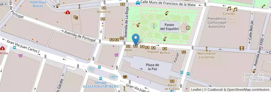 Mapa de ubicacion de Kutxabank empresas en İspanya, La Rioja, La Rioja, Logroño.