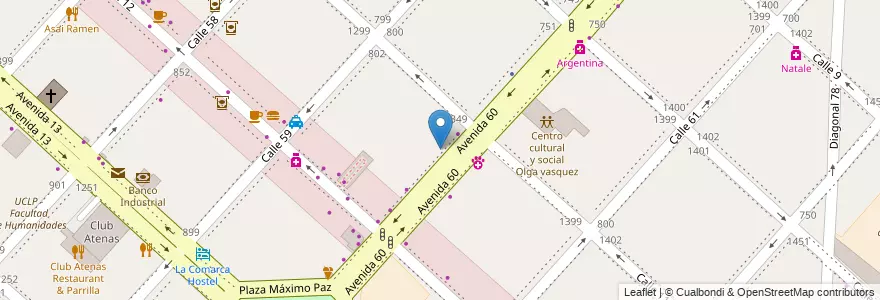 Mapa de ubicacion de Kyokushin Karate, Casco Urbano en آرژانتین, استان بوئنوس آیرس, Partido De La Plata, La Plata.