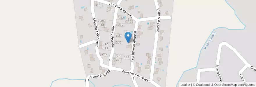 Mapa de ubicacion de L 9 en Argentinië, Córdoba, Departamento Colón, Pedanía San Vicente, Municipio De Agua De Oro.