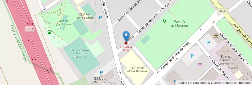 Mapa de ubicacion de L. García Tatay en Espanha, Catalunha, Barcelona, Baix Llobregat, Molins De Rei.