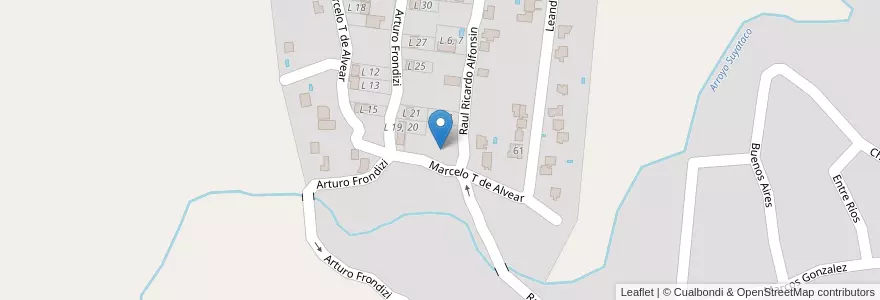 Mapa de ubicacion de L16 en Аргентина, Кордова, Departamento Colón, Pedanía San Vicente, Municipio De Agua De Oro.