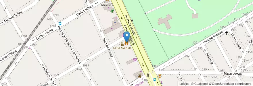 Mapa de ubicacion de La 5a Avenida en Arjantin, Buenos Aires, Partido De Vicente López, Vicente López.