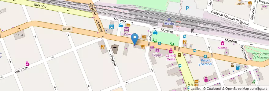 Mapa de ubicacion de La Abadia en Arjantin, Buenos Aires, Partido De Merlo, Merlo.