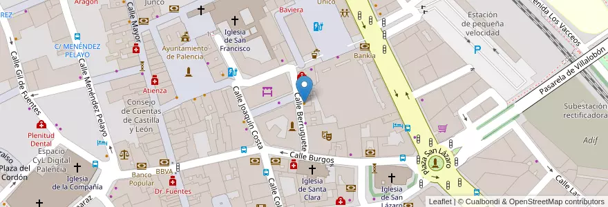 Mapa de ubicacion de La Abadía en España, Castilla Y León, Palencia, Campos, Palencia.