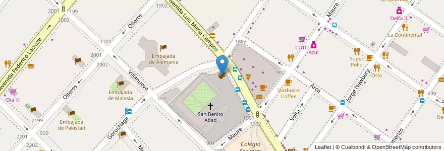 Mapa de ubicacion de La Abadía, Centro de Arte y Estudios Latinoamericanos, Palermo en Arjantin, Ciudad Autónoma De Buenos Aires, Buenos Aires, Comuna 14.