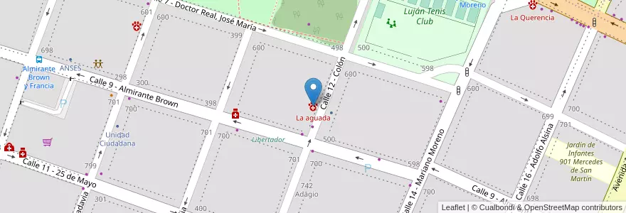 Mapa de ubicacion de La aguada en Argentina, Buenos Aires, Partido De Luján.