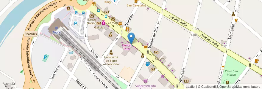 Mapa de ubicacion de La Alcaldía Eventos en アルゼンチン, ブエノスアイレス州, Partido De Tigre, Tigre.