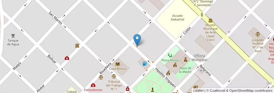 Mapa de ubicacion de La Amistad en Arjantin, Buenos Aires, Partido De Azul.