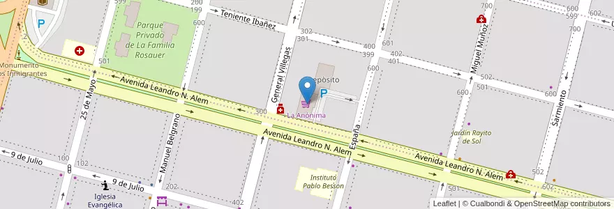 Mapa de ubicacion de La Anónima en アルゼンチン, チリ, リオネグロ州, Cipolletti, Departamento General Roca.