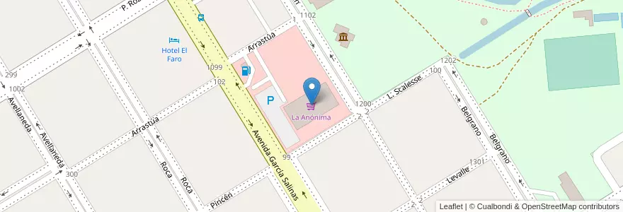 Mapa de ubicacion de La Anónima en Argentinië, Buenos Aires, Partido De Trenque Lauquen, Cuartel Chacras De Trenque Lauquen, Trenque Lauquen.