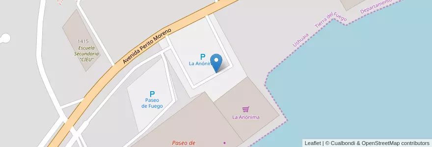 Mapa de ubicacion de La Anónima en 아르헨티나, Departamento Ushuaia, 칠레, 티에라델푸에고주, Ushuaia.