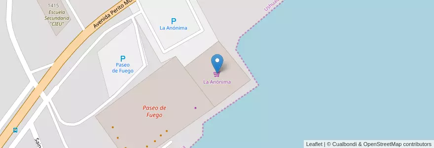 Mapa de ubicacion de La Anónima en 아르헨티나, Departamento Ushuaia, 칠레, 티에라델푸에고주, Ushuaia.
