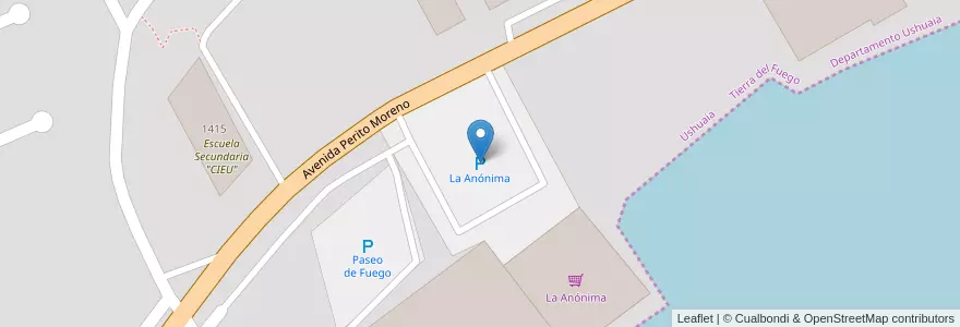 Mapa de ubicacion de La Anónima en Argentinië, Departamento Ushuaia, Chili, Vuurland, Ushuaia.