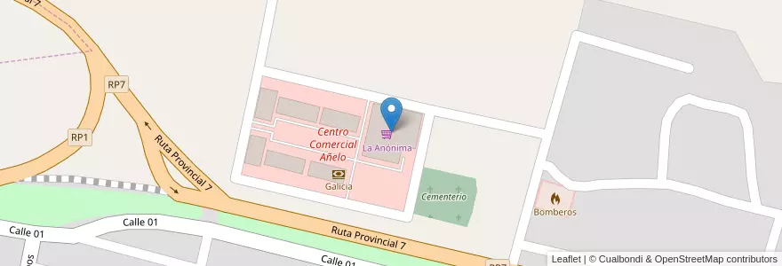 Mapa de ubicacion de La Anónima en アルゼンチン, チリ, ネウケン州, Departamento Añelo, Añelo, Añelo.