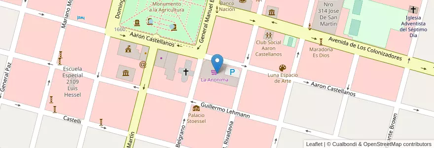 Mapa de ubicacion de La Anonima en アルゼンチン, サンタフェ州, Departamento Las Colonias, Municipio De Esperanza, Esperanza.