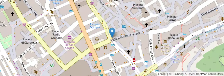 Mapa de ubicacion de La Antigualla Tapas Bar en スペイン, アンダルシア州, Granada, Comarca De La Vega De Granada, Granada.