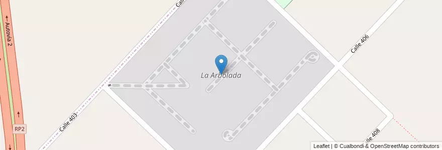 Mapa de ubicacion de La Arbolada, El Peligro en Argentina, Provincia Di Buenos Aires, Partido De Berazategui, El Peligro, El Pato.