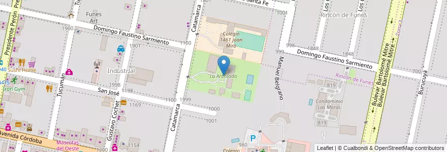 Mapa de ubicacion de La Arbolada en Arjantin, Santa Fe, Departamento Rosario, Municipio De Funes, Funes.