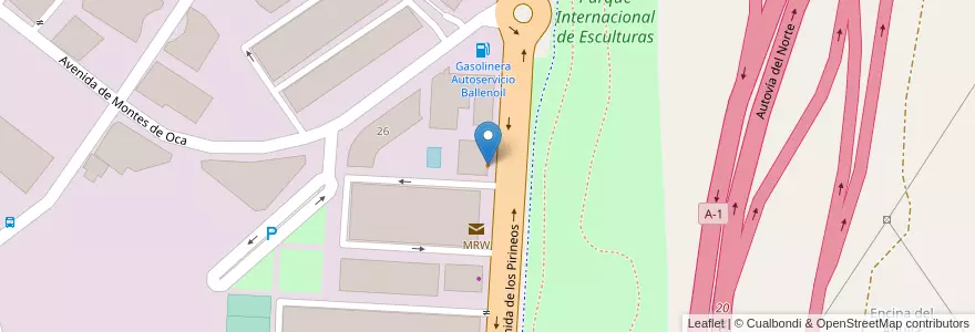 Mapa de ubicacion de La astorgana en Spanien, Autonome Gemeinschaft Madrid, Autonome Gemeinschaft Madrid, Área Metropolitana De Madrid Y Corredor Del Henares, San Sebastián De Los Reyes.