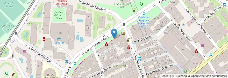 Mapa de ubicacion de La avenida en Espagne, Catalogne, Barcelone, Barcelonais, Barcelone.