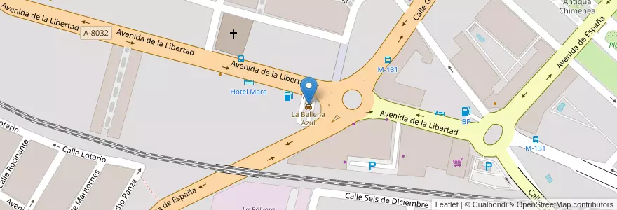 Mapa de ubicacion de La Ballena Azul en Испания, Андалусия, Севилья, Dos Hermanas.