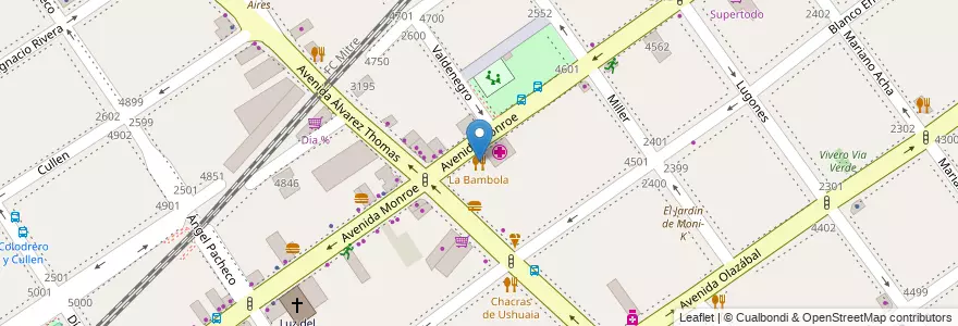 Mapa de ubicacion de La Bambola, Villa Urquiza en 阿根廷, Ciudad Autónoma De Buenos Aires, Comuna 12, 布宜诺斯艾利斯.