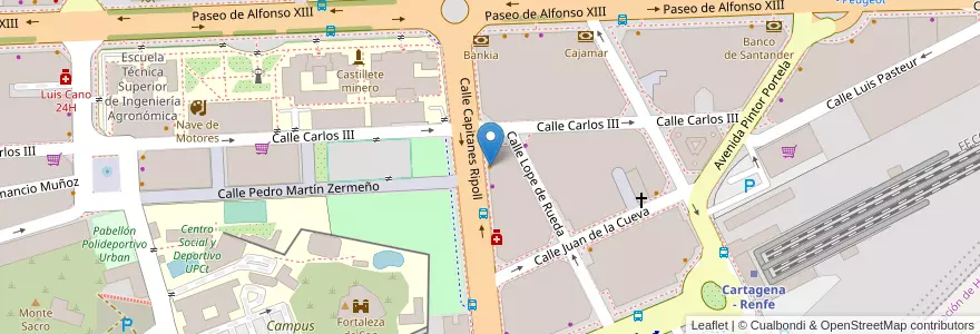 Mapa de ubicacion de La Barra en Espanha, Região De Múrcia, Região De Múrcia, Campo De Cartagena Y Mar Menor, Cartagena.