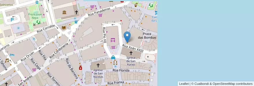 Mapa de ubicacion de La Barra en Spagna, Galizia, A Coruña, A Coruña, A Coruña.