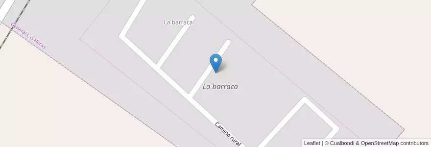 Mapa de ubicacion de La barraca en 아르헨티나, 부에노스아이레스주, Partido De General Las Heras, General Las Heras.