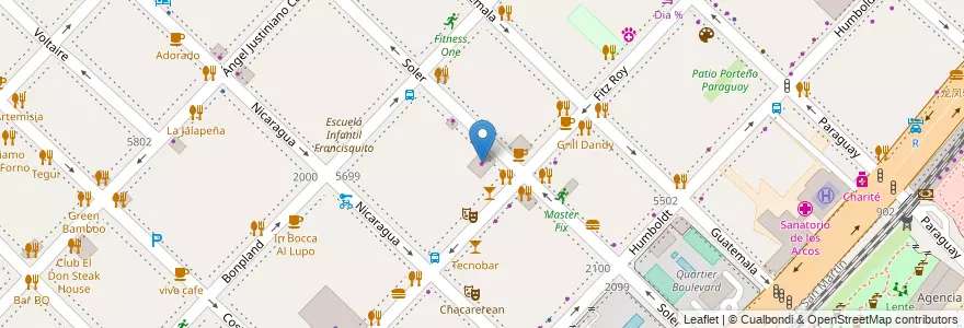Mapa de ubicacion de La Barrera, Palermo en الأرجنتين, Ciudad Autónoma De Buenos Aires, Buenos Aires, Comuna 14.