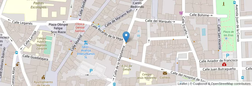 Mapa de ubicacion de La Barrica en 스페인, Comunidad De Madrid, Comunidad De Madrid, Área Metropolitana De Madrid Y Corredor Del Henares, Getafe.