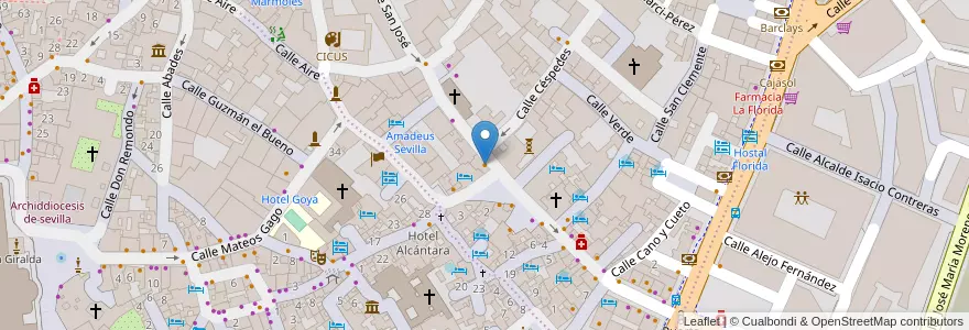 Mapa de ubicacion de La Bartola en İspanya, Andalucía, Sevilla, Sevilla.