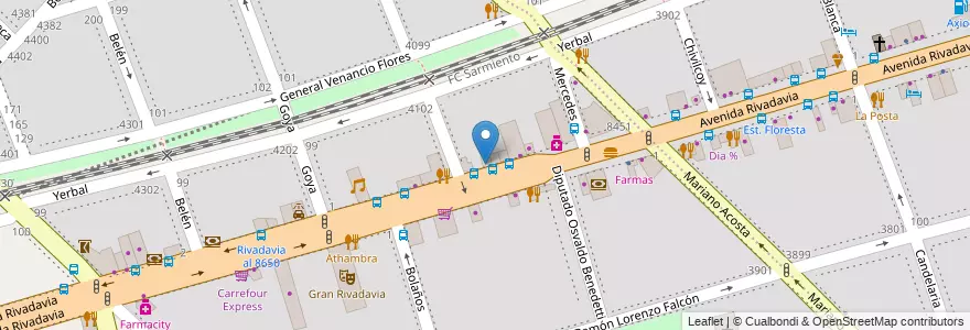 Mapa de ubicacion de La Bataraza, Velez Sarsfield en Argentina, Ciudad Autónoma De Buenos Aires, Buenos Aires, Comuna 10.
