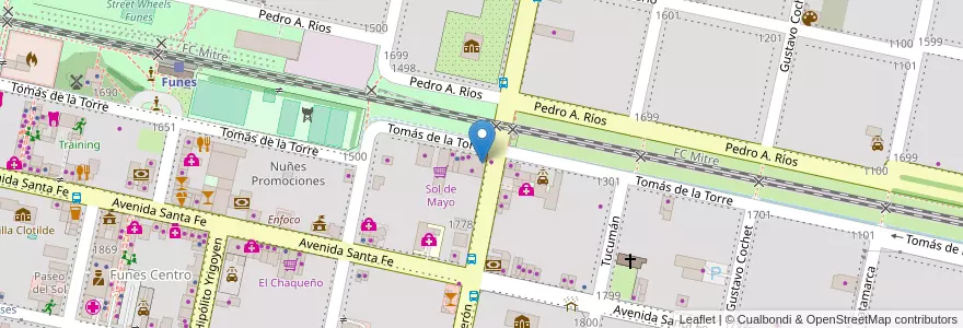 Mapa de ubicacion de La Bechamel en 阿根廷, Santa Fe, Departamento Rosario, Municipio De Funes, Funes.
