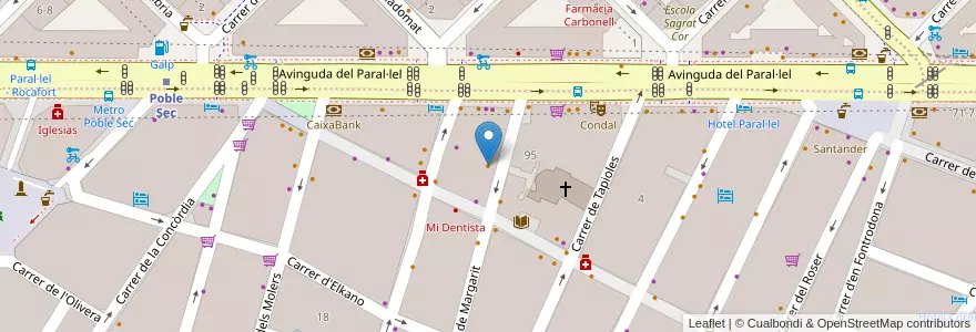 Mapa de ubicacion de La Bella Napoli en Espagne, Catalogne, Barcelone, Barcelonais, Barcelone.