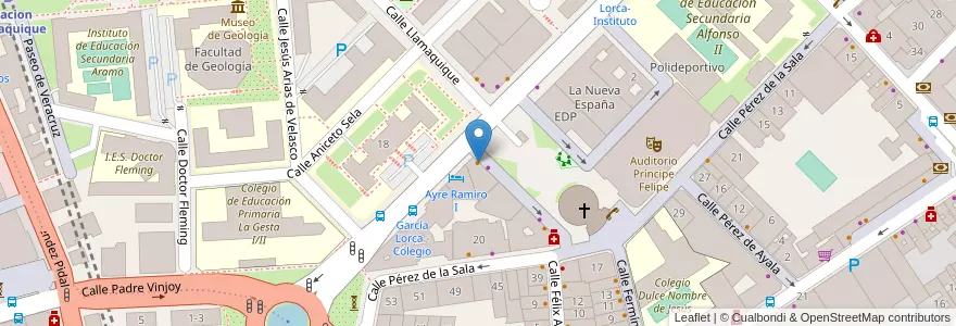 Mapa de ubicacion de La Bellota Asturiana en اسپانیا, آستوریاس, آستوریاس, Oviedo.