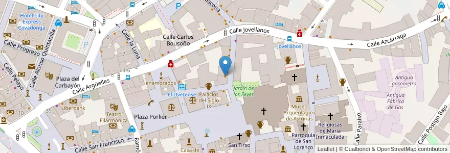 Mapa de ubicacion de La Belmontina en اسپانیا, آستوریاس, آستوریاس, Oviedo.