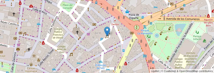 Mapa de ubicacion de La Biblioteca en 스페인, Castilla Y León, Salamanca, Campo De Salamanca, Salamanca.