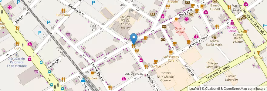 Mapa de ubicacion de La Bicicleta en Arjantin, Buenos Aires, Partido De San Isidro, San Isidro.