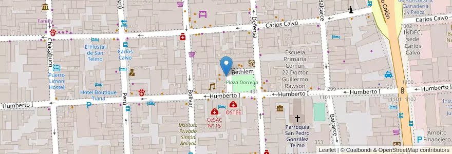 Mapa de ubicacion de La Birra Bar en Argentinië, Ciudad Autónoma De Buenos Aires, Comuna 1, Buenos Aires.