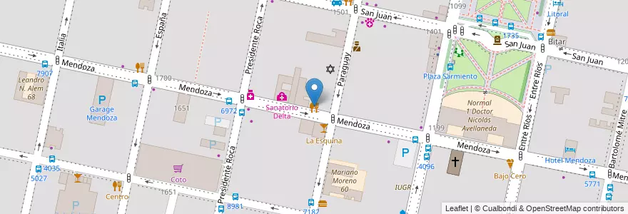 Mapa de ubicacion de La Bolleria en 阿根廷, Santa Fe, Departamento Rosario, Municipio De Rosario, 罗萨里奥.