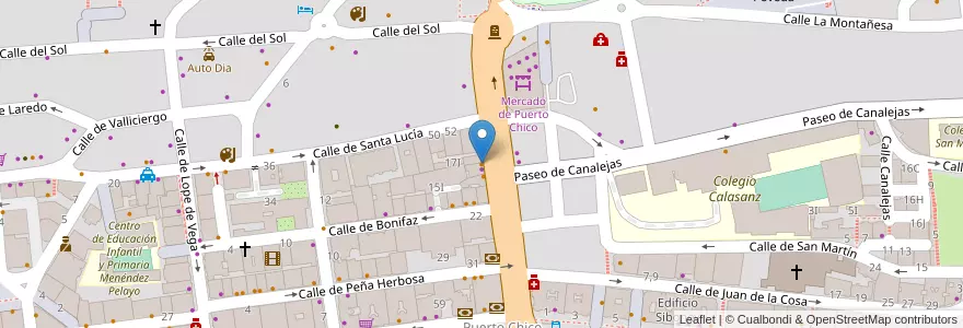 Mapa de ubicacion de La Bombi en Испания, Кантабрия, Кантабрия, Santander, Santander.