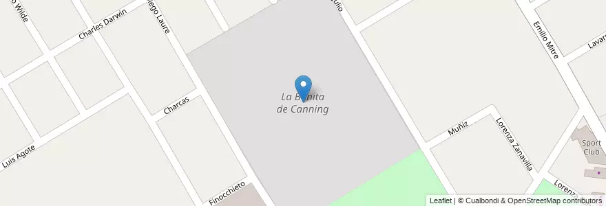 Mapa de ubicacion de La Bonita de Canning en アルゼンチン, ブエノスアイレス州, Canning.