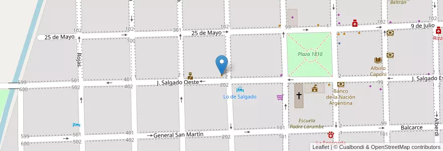 Mapa de ubicacion de La Boquería en Arjantin, Buenos Aires, Partido De Lobos, Lobos.