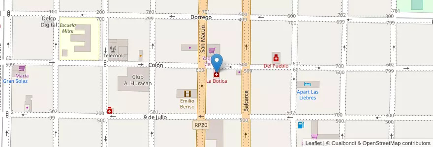 Mapa de ubicacion de La Botica en アルゼンチン, エントレ・リオス州, Departamento Villaguay, Distrito Lucas Al Sud, Villaguay.